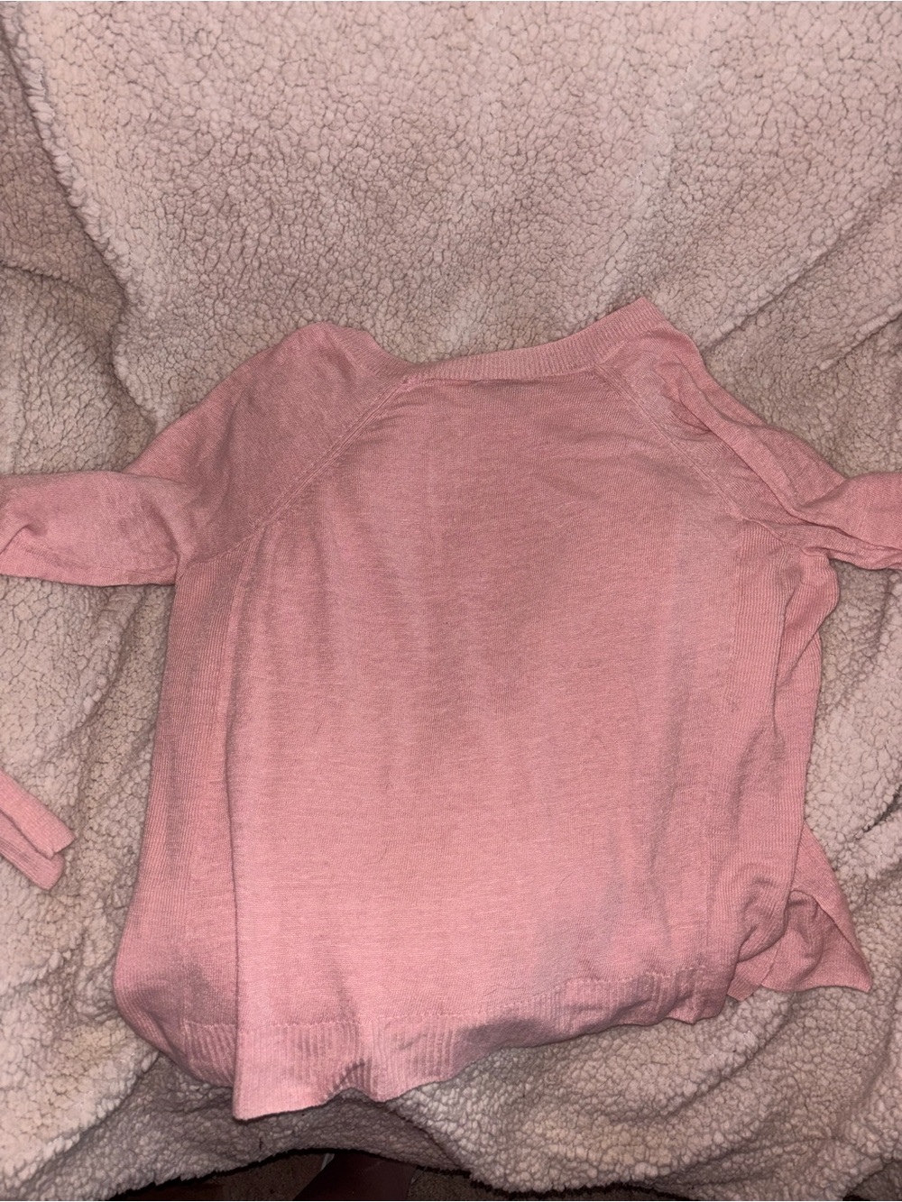 J.Crew 100% Linen Pink Crewneck Sweater Side Slits Size Large - Picture 5 of 5